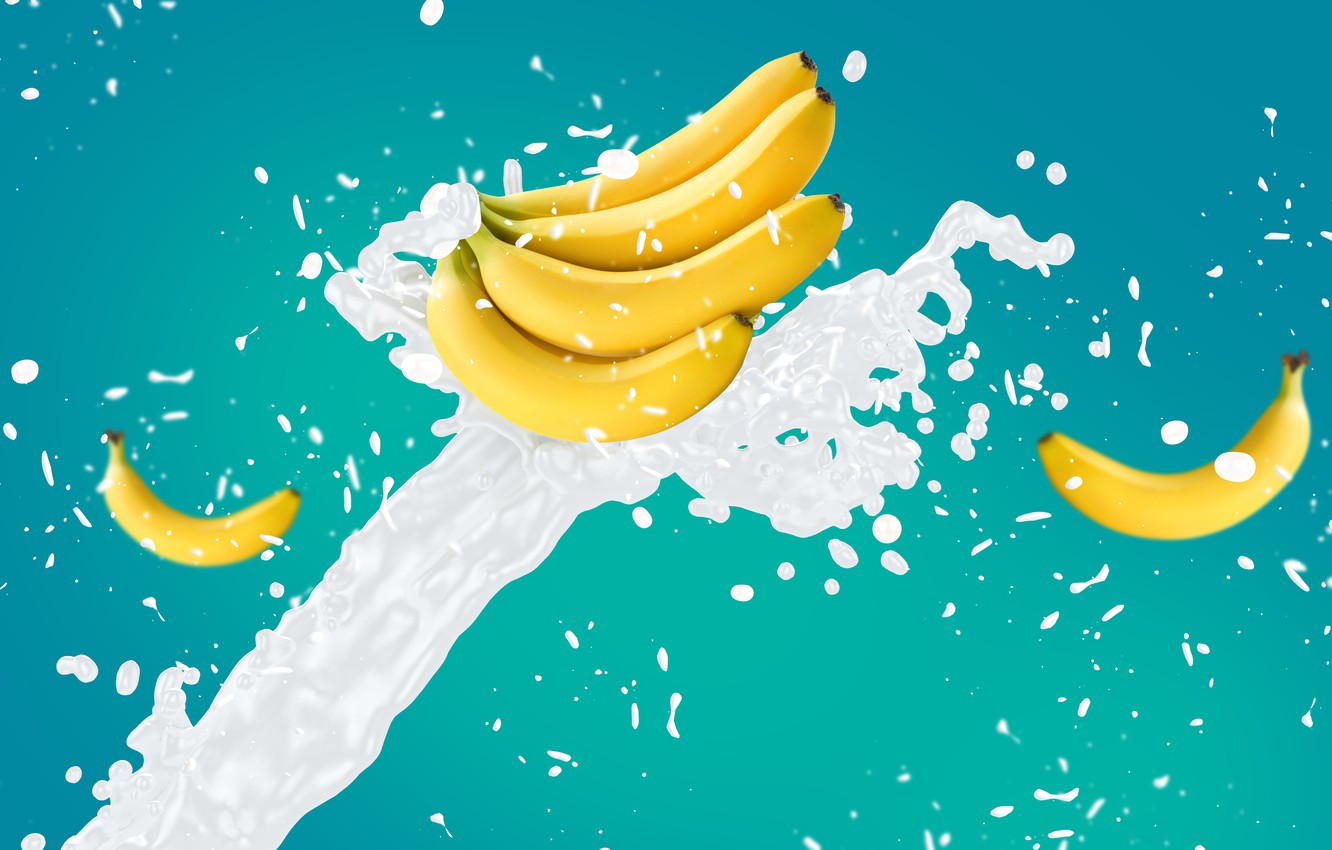 Photo Wallpaper Squirt, Wallpaper, Splash, Milk, Bananas - Squirt - HD Wallpaper 