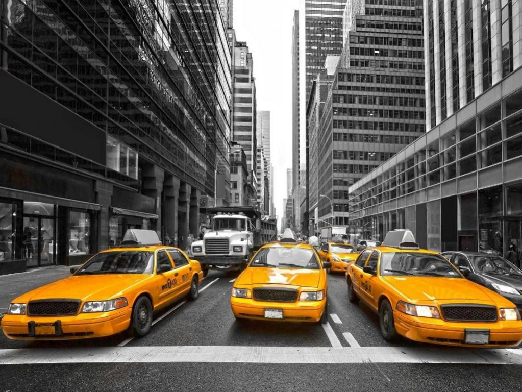 Three Yellow Cabs In New York City - Nyc Taxi Cab - HD Wallpaper 