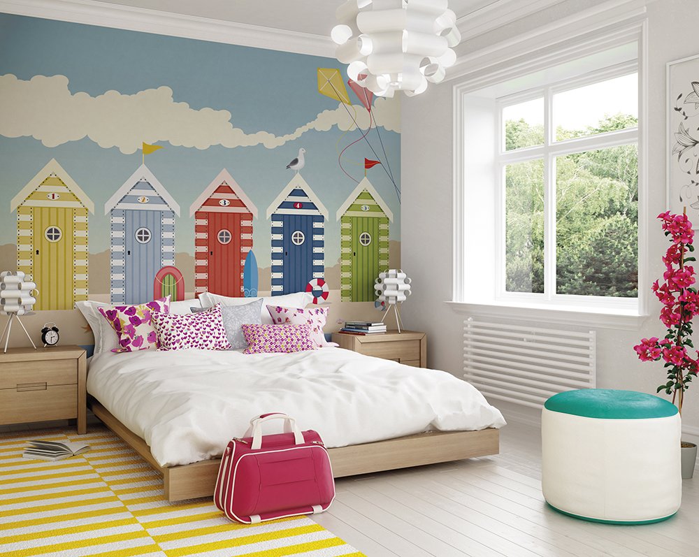 Beach Hut Wall Mural - HD Wallpaper 