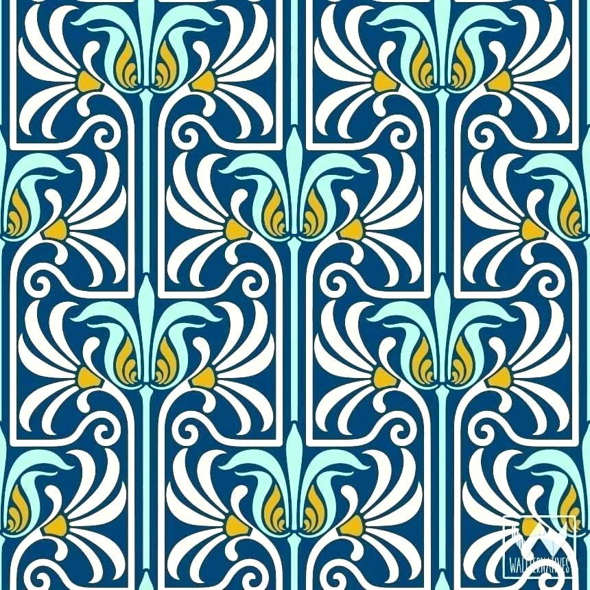 Art Nouveau Wall Paper Arts Feather Damask Removable - HD Wallpaper 