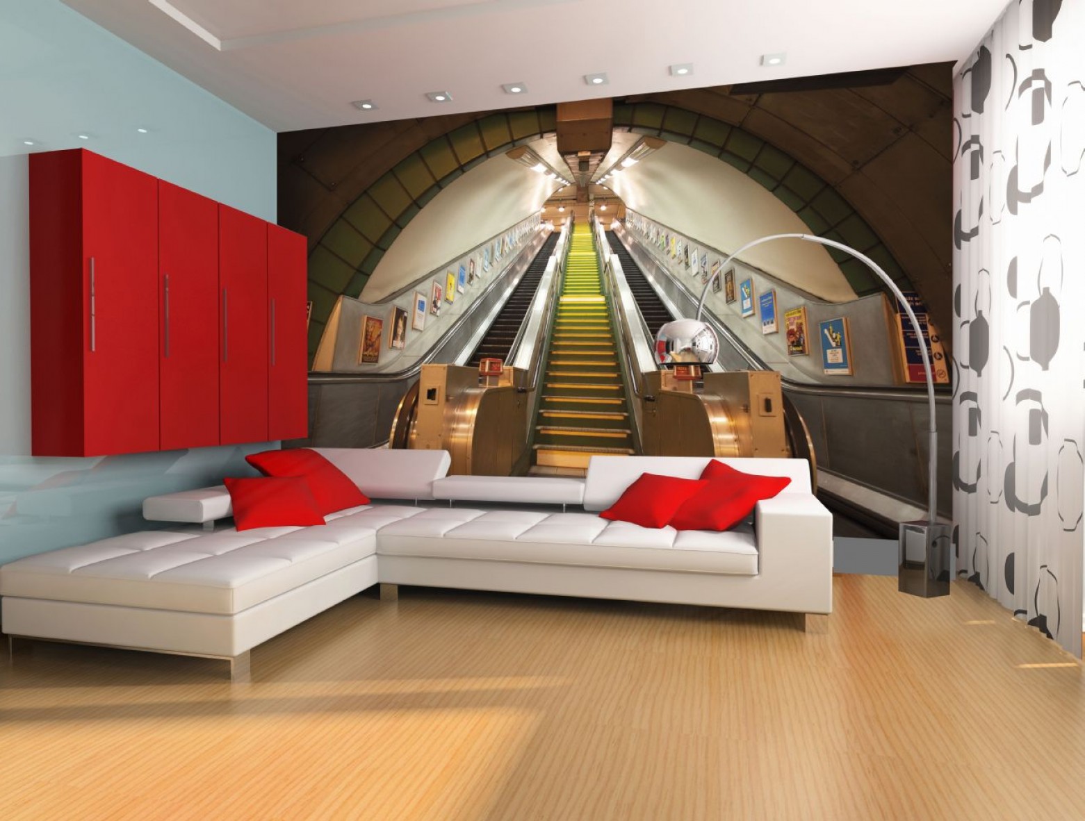 Train Themed Bedroom - Обои Ночной Город В Интерьере - HD Wallpaper 