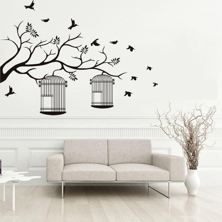 Cage Bird Wall Design - HD Wallpaper 