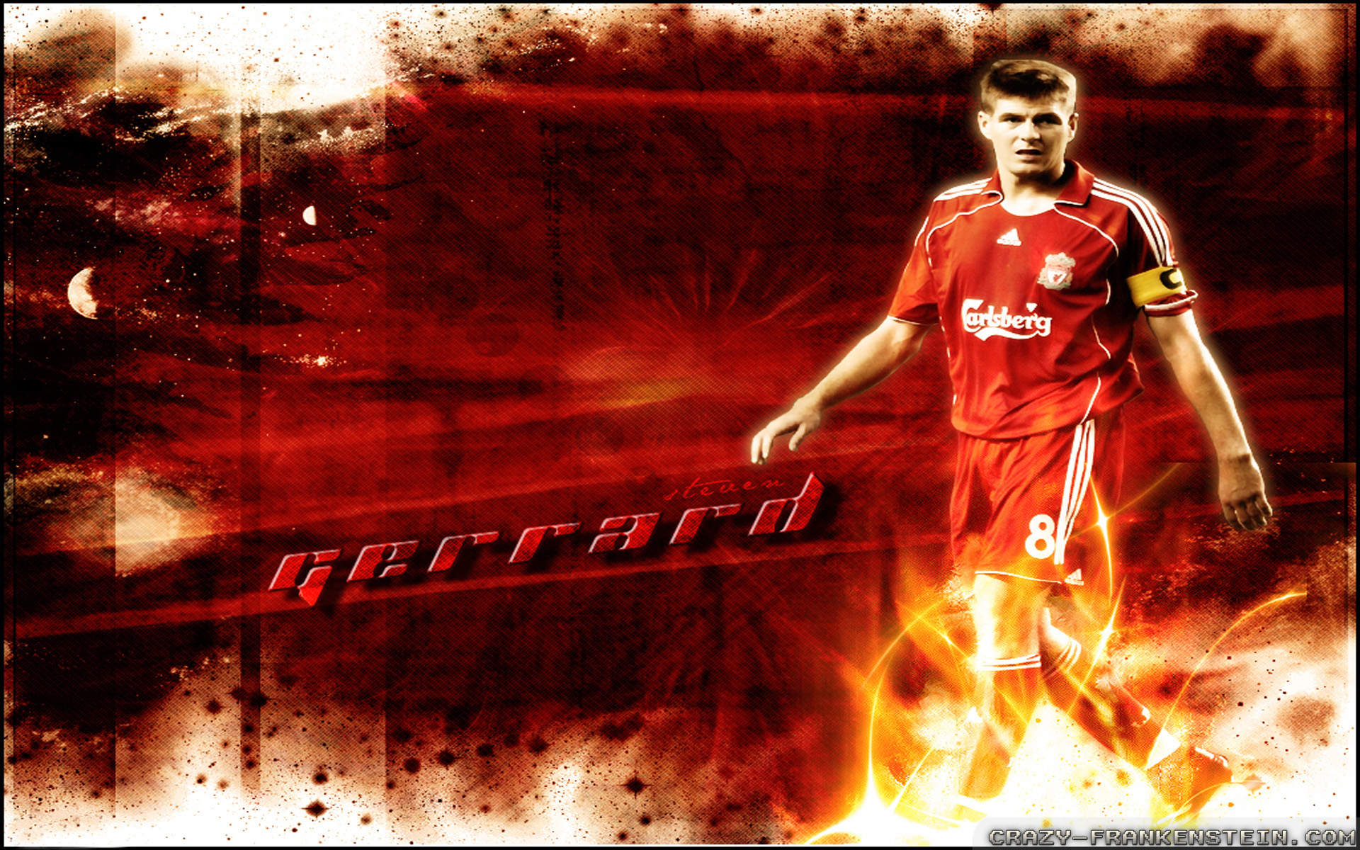 Steven Gerrard On Fire - HD Wallpaper 