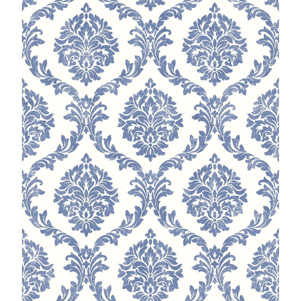 Distressed Damask Blue Wallpaper Usa - HD Wallpaper 