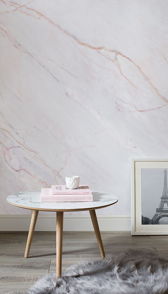 Pink Marble Wallpaper Wall - HD Wallpaper 