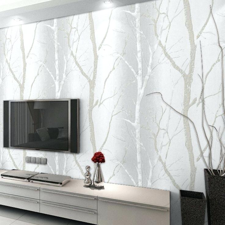 Silver Trees Wallpaper Tree Wallpaper Living Room The - Tree Wallpaper For Walls Living Room - HD Wallpaper 