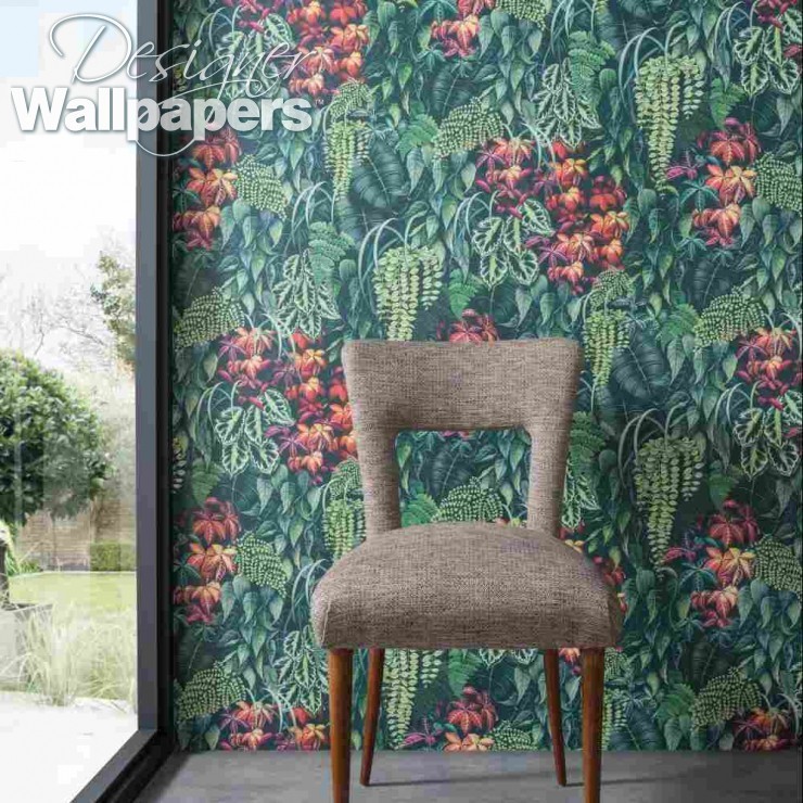 Green Wall - Osborne And Little Folium Green Wall - HD Wallpaper 