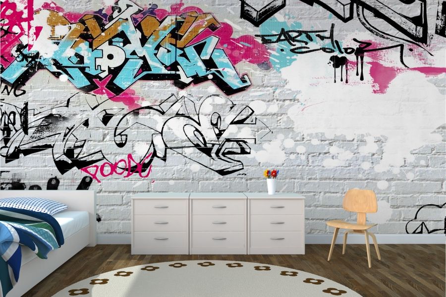 Graffiti Wall Black And White - HD Wallpaper 