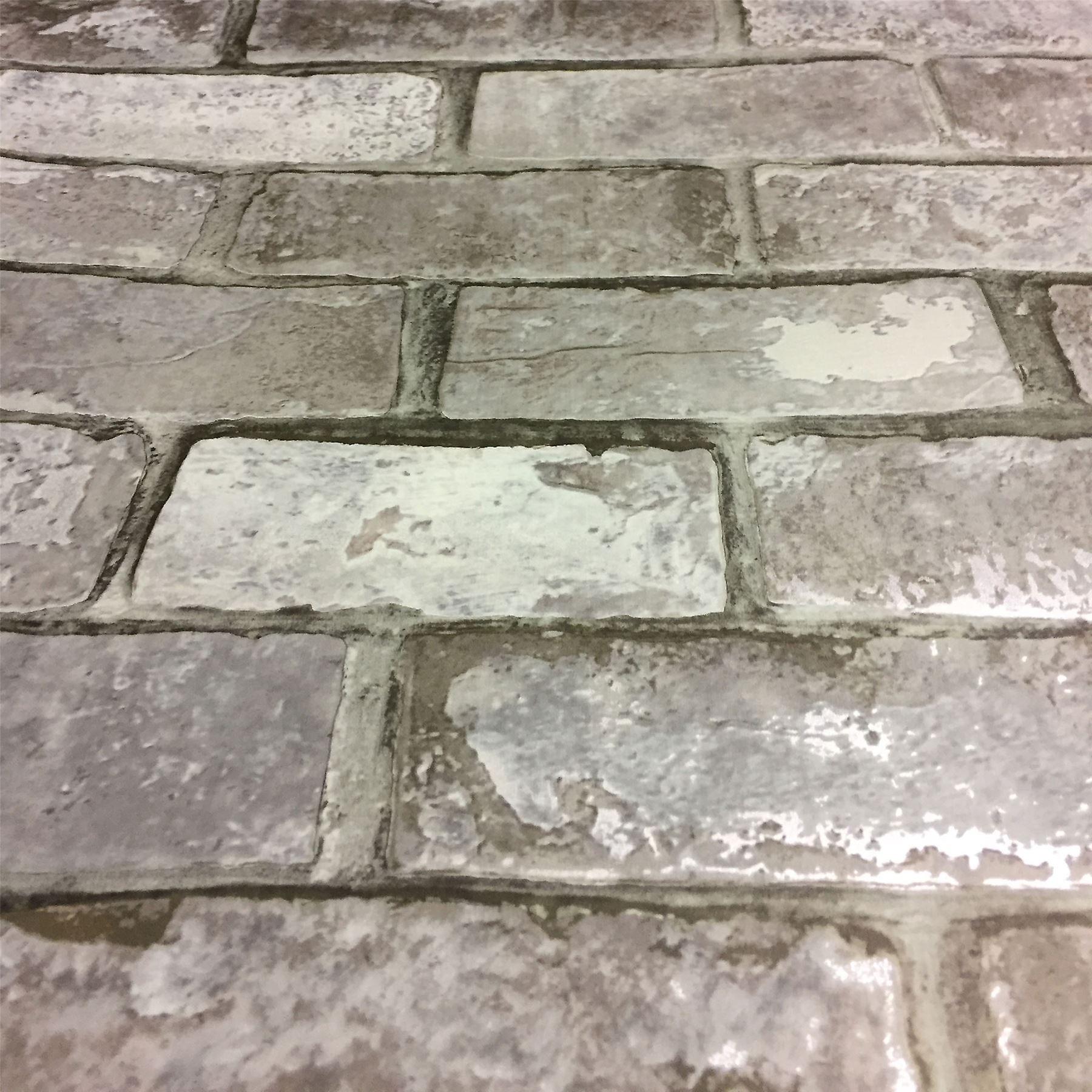 Brick Effect Wallpaper Slate 3d Weathered Stone Realistic - HD Wallpaper 