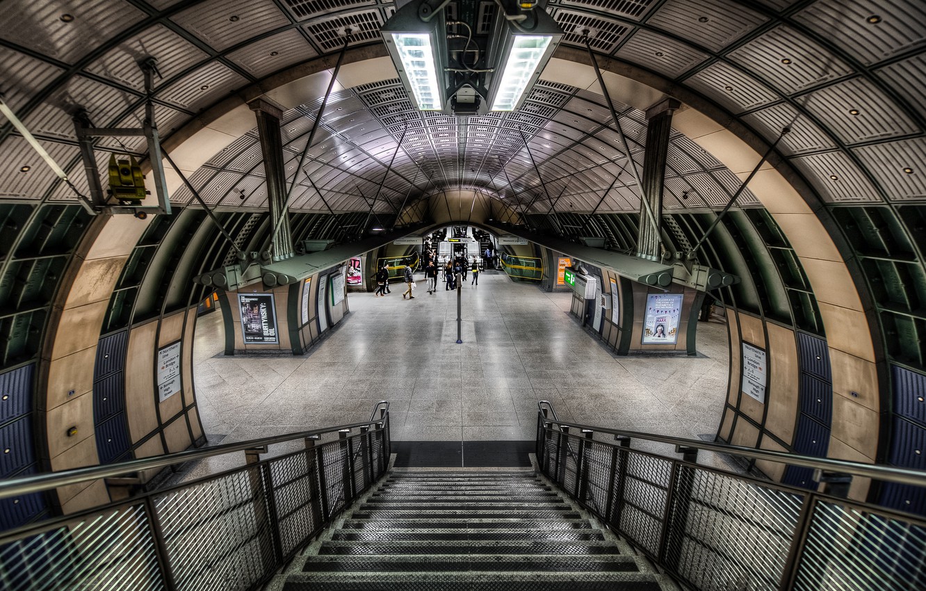 Photo Wallpaper England, London, London, Underground, - Underground Train Station Background - HD Wallpaper 