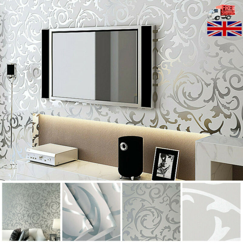 Papel Para Paredes En Tonos Plateados - HD Wallpaper 