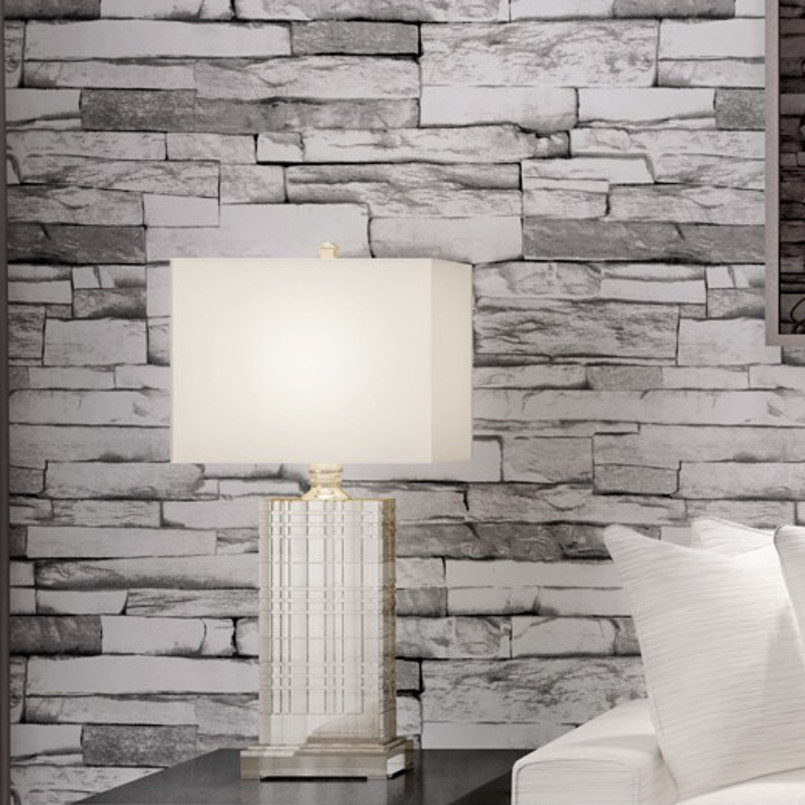 Living Room Wallcovering Embossed Stone Brick Wallpaper - 3d Bricks Wall Sticker In Philippines - HD Wallpaper 