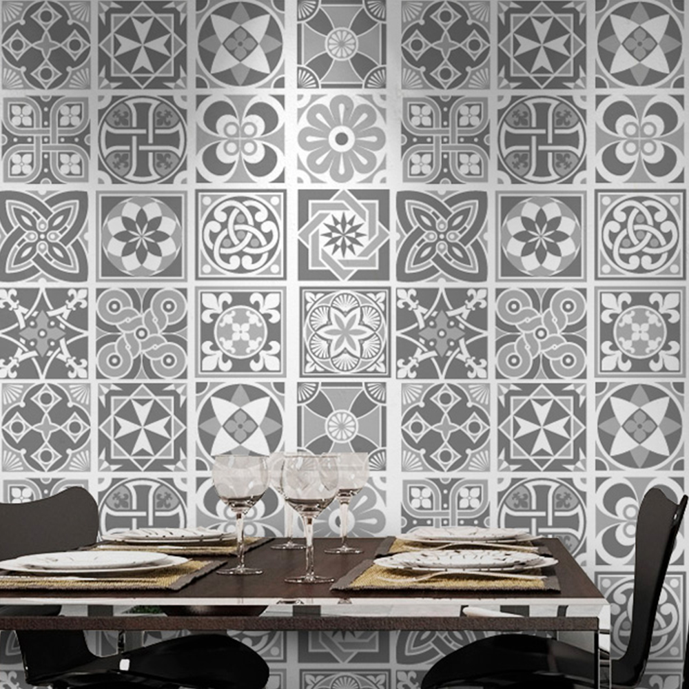Grey Scale Floor Tile Decals - HD Wallpaper 
