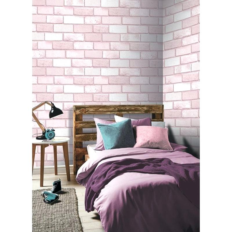 Brick Wallpaper Bedroom Click On Image To Enlarge Textured - Feature Wall Girls Bedroom - HD Wallpaper 