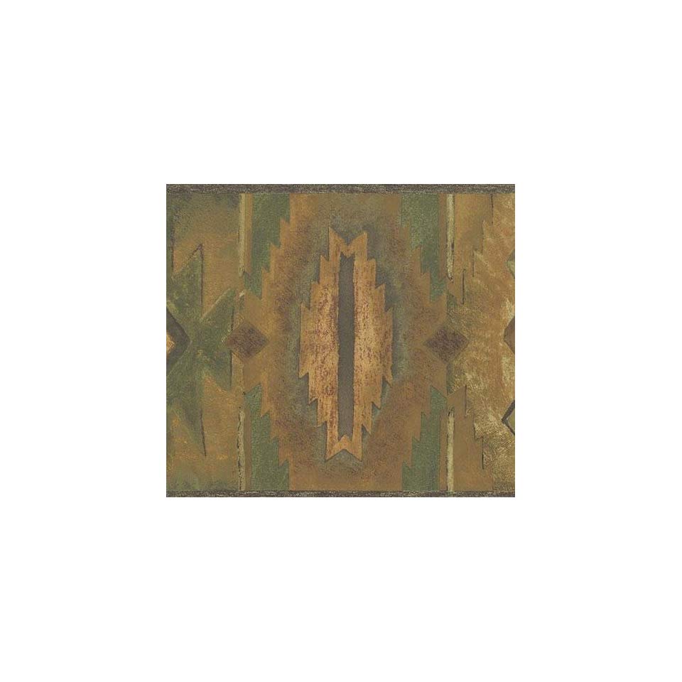 Wallpaper Border Southwestern Design Green, Brown, - Plank - HD Wallpaper 