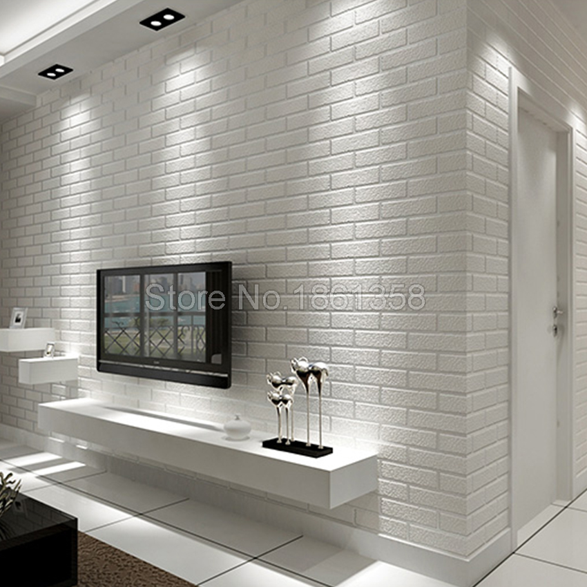 Brick/stone Pattern White 3d Wallpaper Roll Modern - Chambre Papier Peint 3d - HD Wallpaper 
