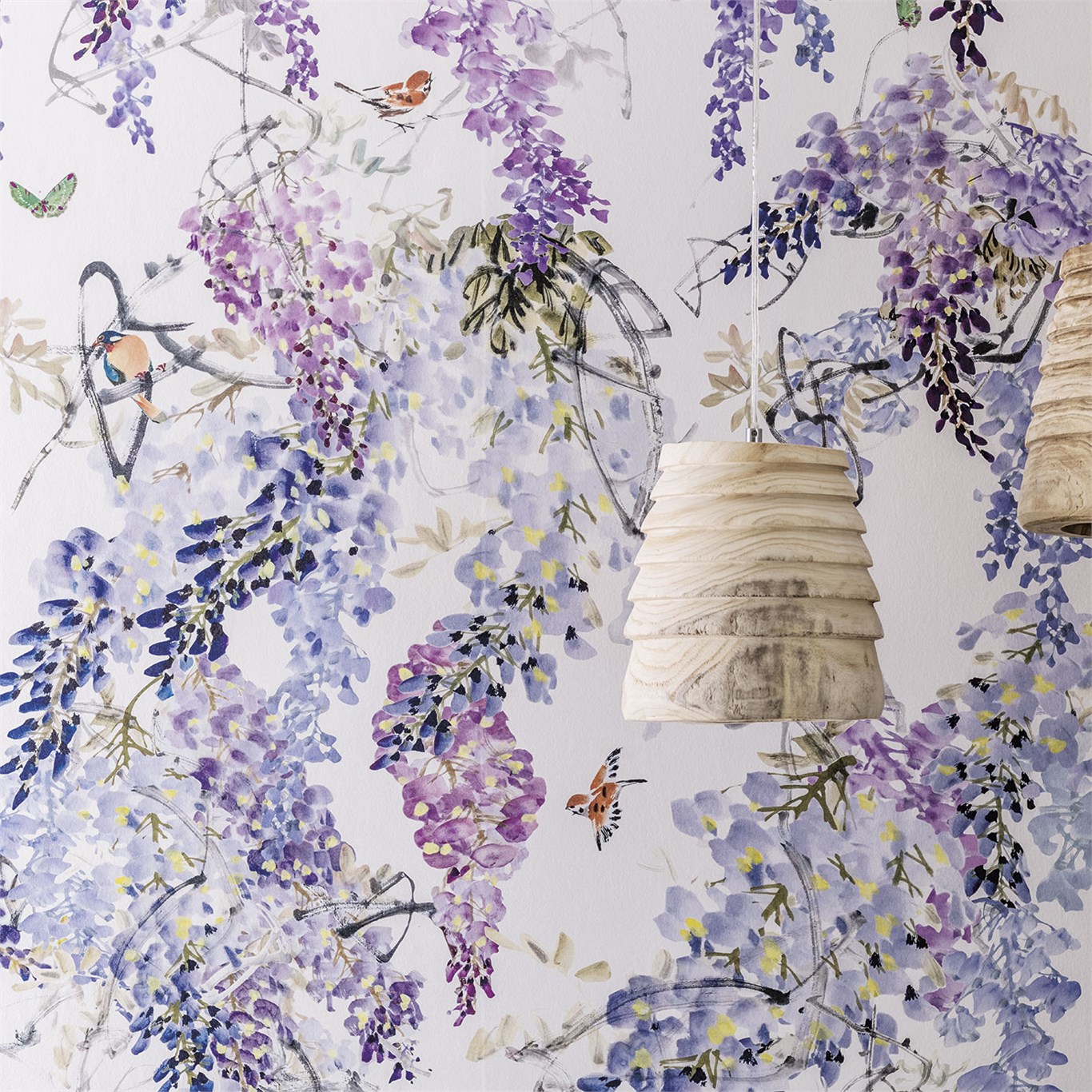 Wisteria Falls Panel A, A Wallpaper By Sanderson, Part - Sanderson Wisteria Falls - HD Wallpaper 