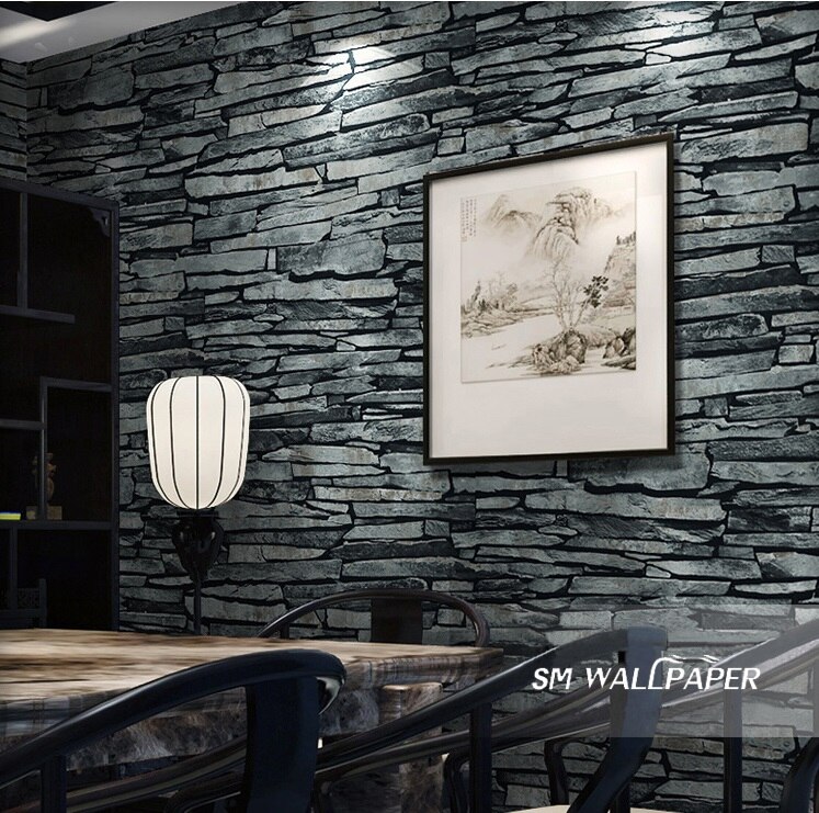 Stone Pattern Wallpaper For Hall - HD Wallpaper 
