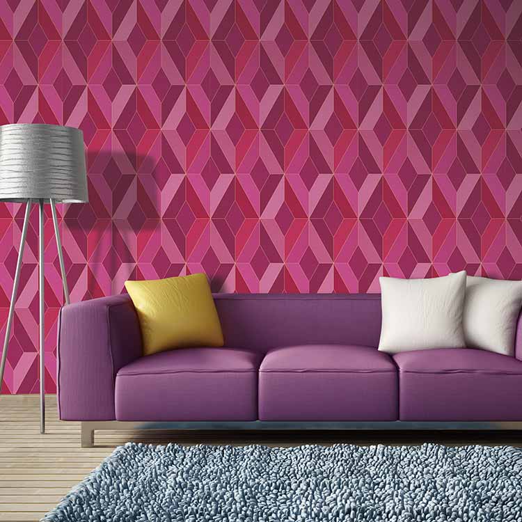 Modern Style Diamond Pattern Design 3d Vinyl Wallpaper - Painting - HD Wallpaper 