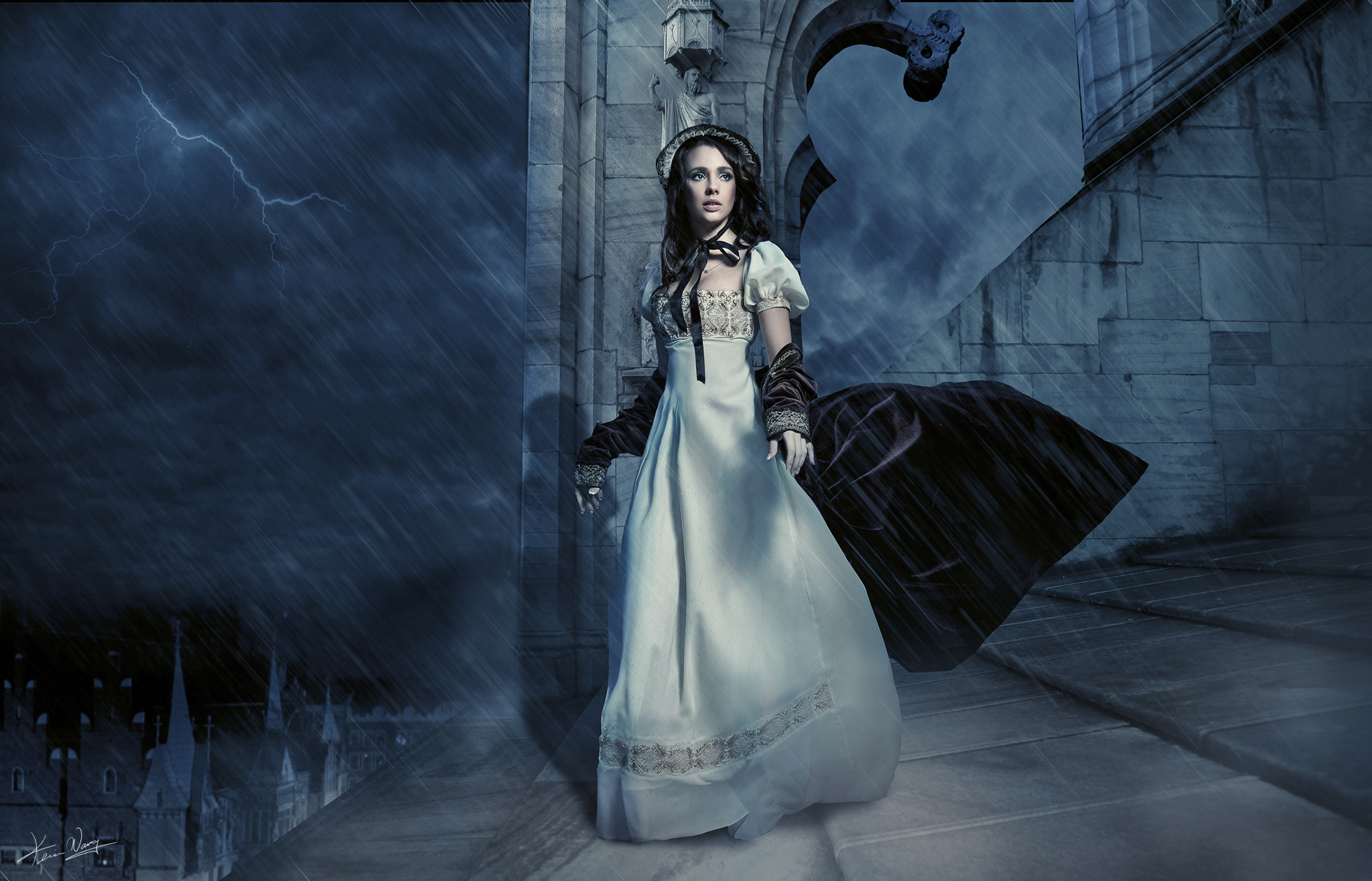 Girl On Gothic Dress - HD Wallpaper 