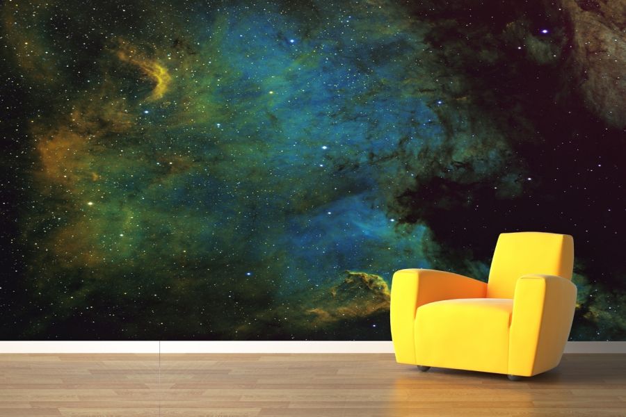 Green Galaxy Mural - HD Wallpaper 