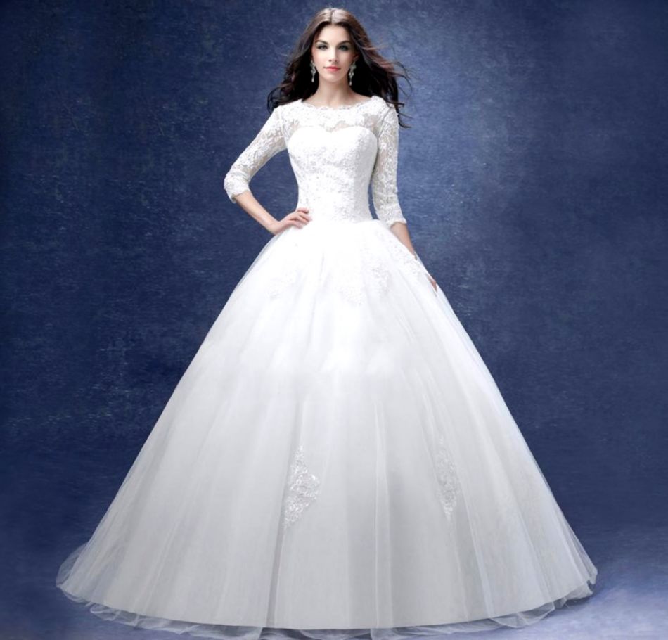 Elegant Luxury Lace Princess Bride Dress 2016 White - Wedding Gown Hd - HD Wallpaper 