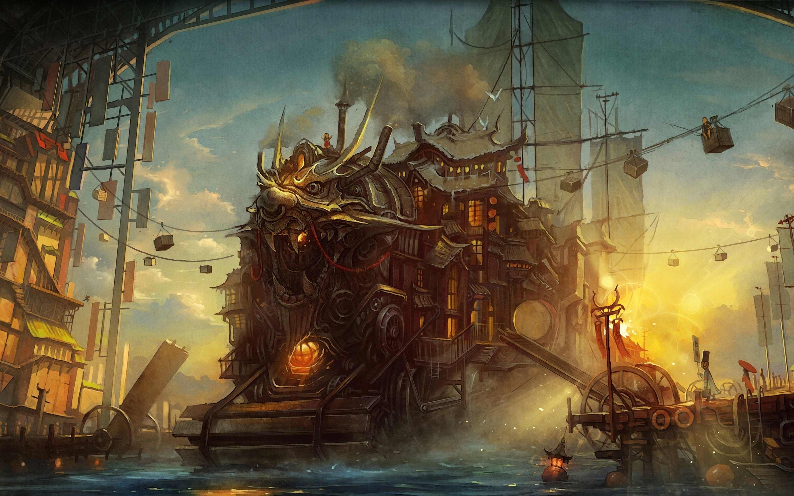 Wallpaper - Steampunk Fantasy Art - HD Wallpaper 