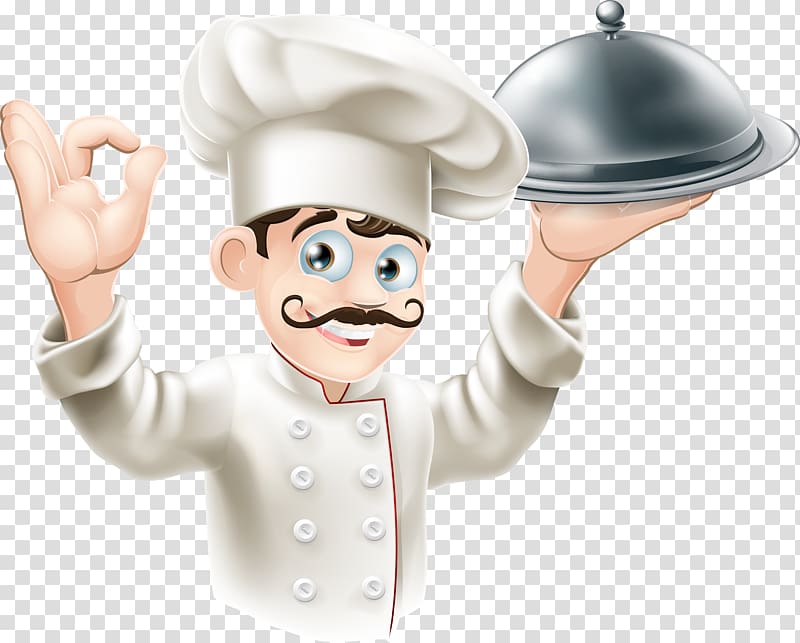 Chef Holding Platter Cartoon, Chef S Uniform Restaurant - HD Wallpaper 