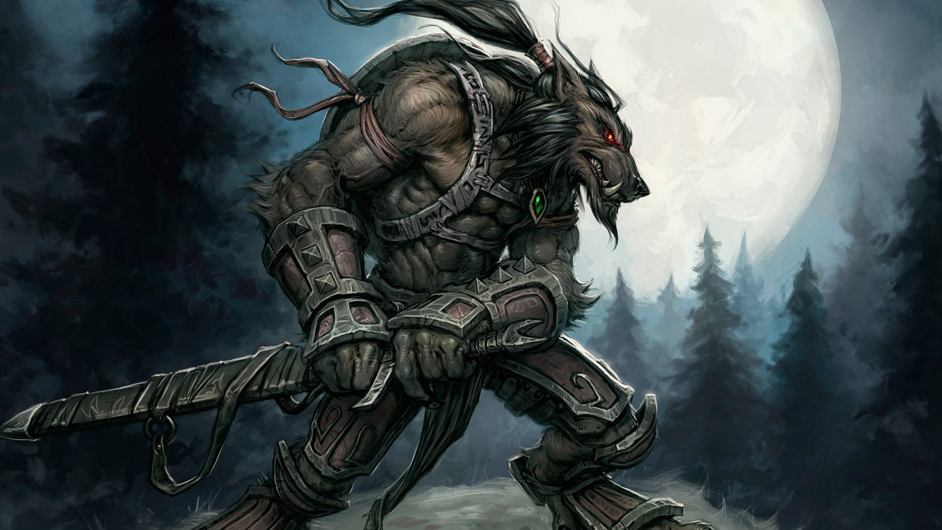 Fantasy Wolf Warrior - HD Wallpaper 