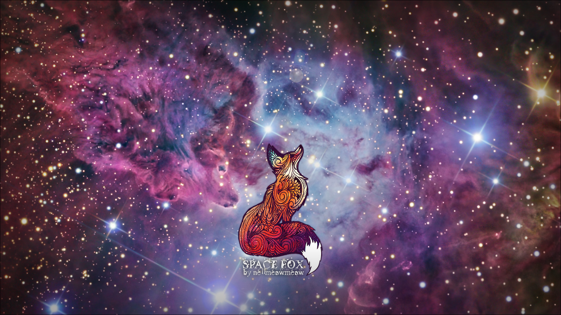 Fox Art Pics - Drawing Of The Galaxy - HD Wallpaper 