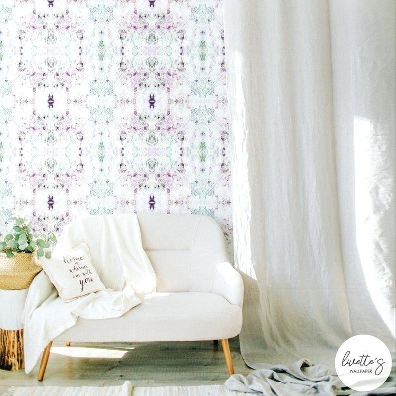 Marble Kaleidoscope Wallpaper Bedroom Accent Wall Peel - Self Adhesive Wallpaper Flowers - HD Wallpaper 