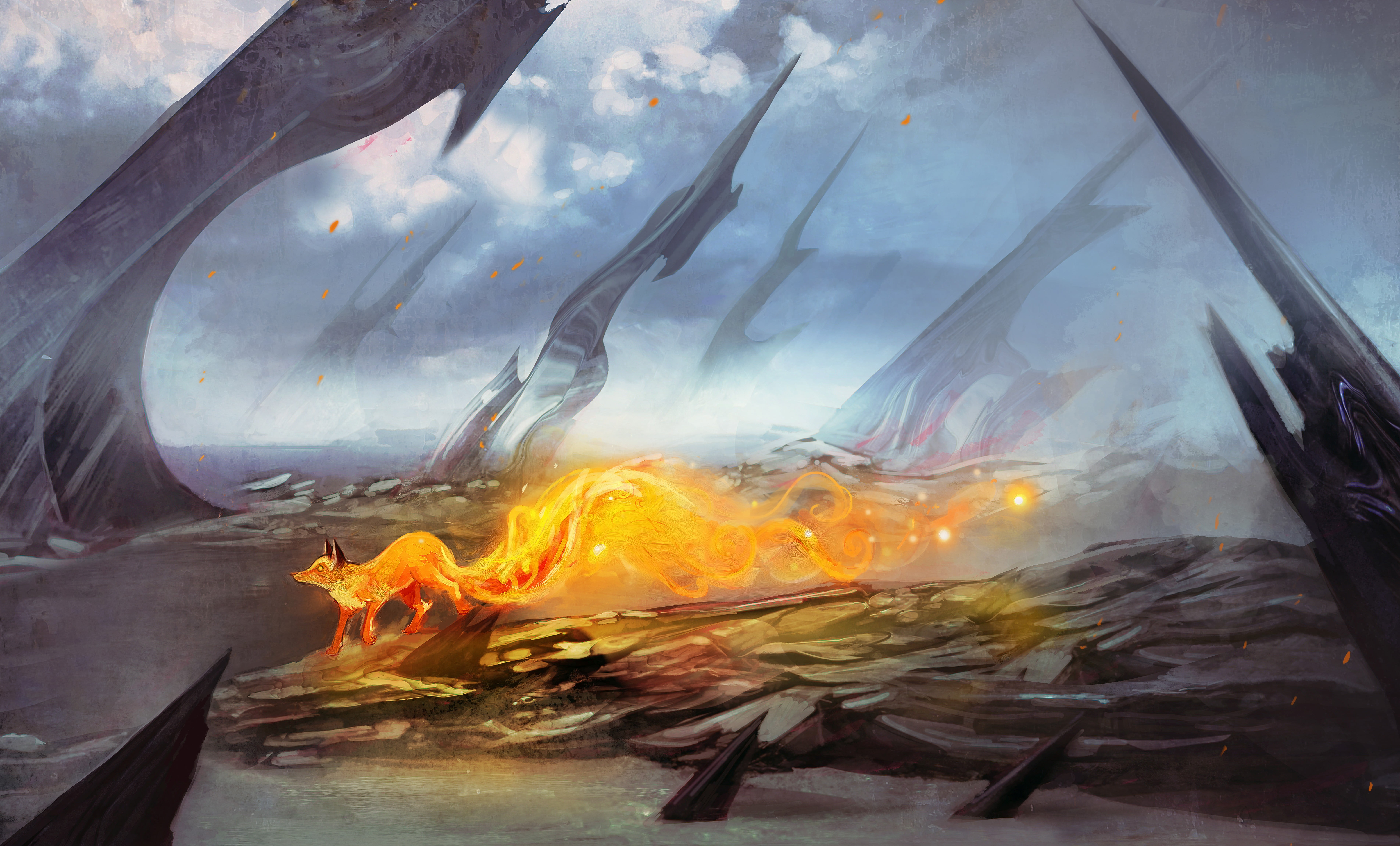 Fantasy Fox Art - HD Wallpaper 