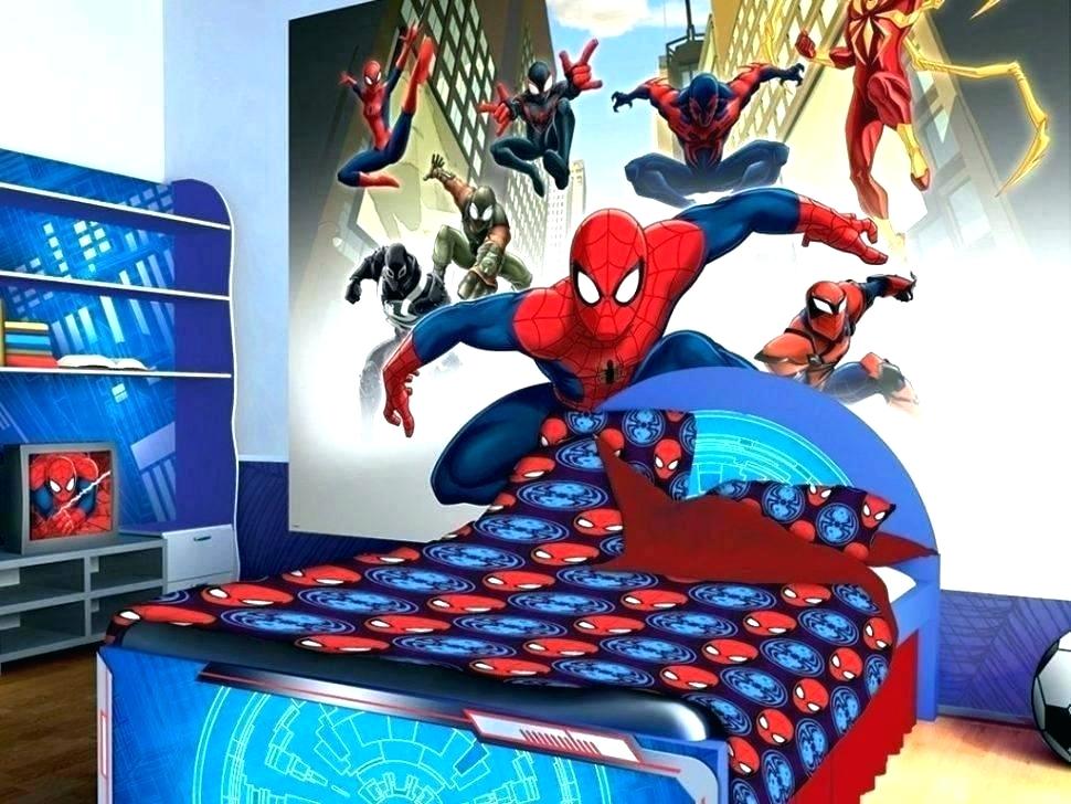 Avengers Bedroom Decor Marvel Kids Room Avengers Wallpaper - Boys Spiderman Room Decor - HD Wallpaper 