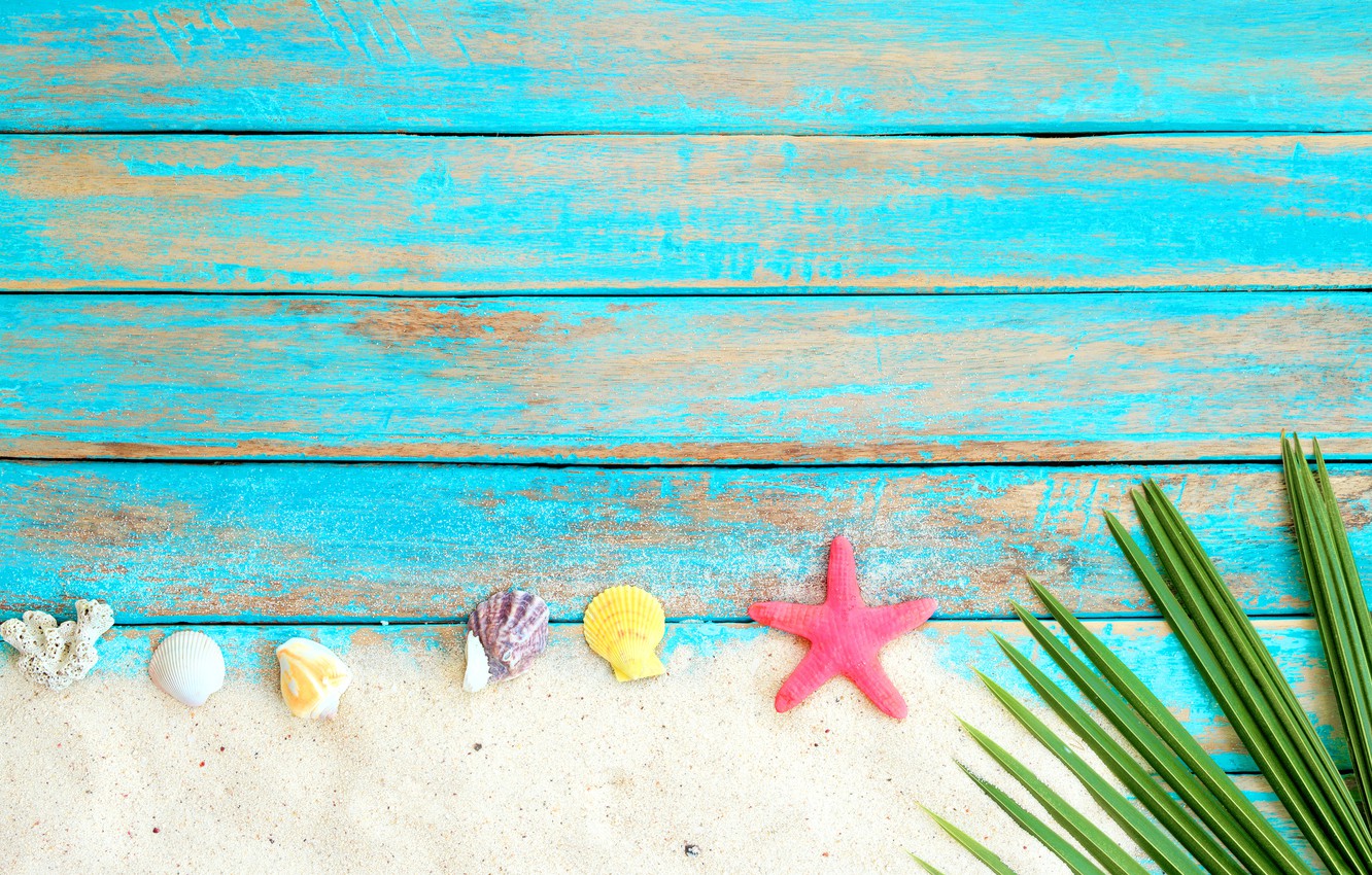 Photo Wallpaper Sand, Beach, Background, Board, Star, - Beach Summer Wood Background - HD Wallpaper 