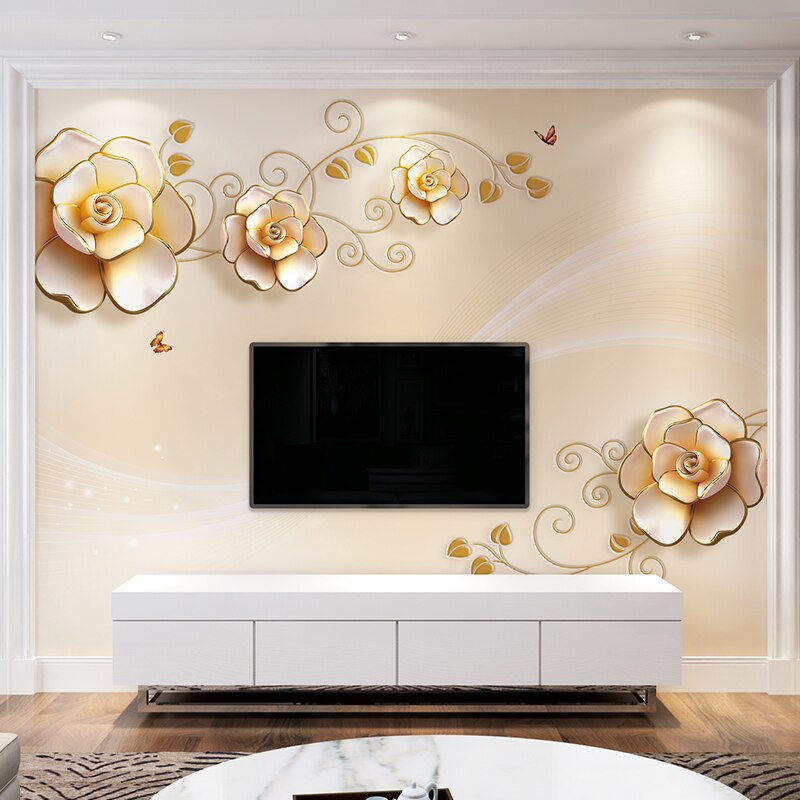 Bedroom With Tv In Rose Gold - HD Wallpaper 