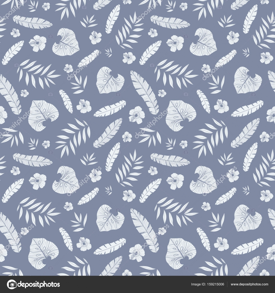 Seamless Tropical Plants And Fish Background - HD Wallpaper 