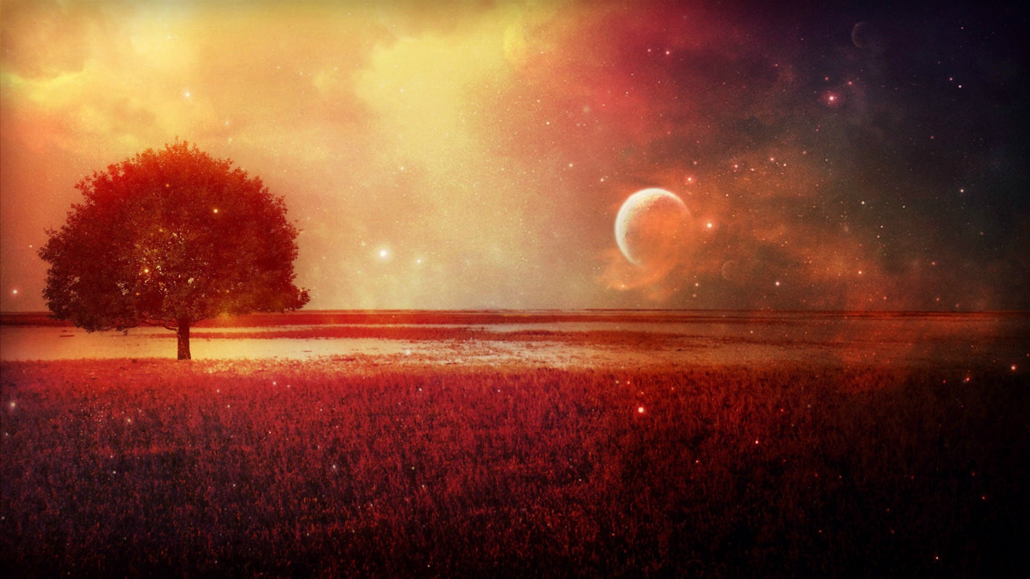 Red Moon Concept Art - HD Wallpaper 