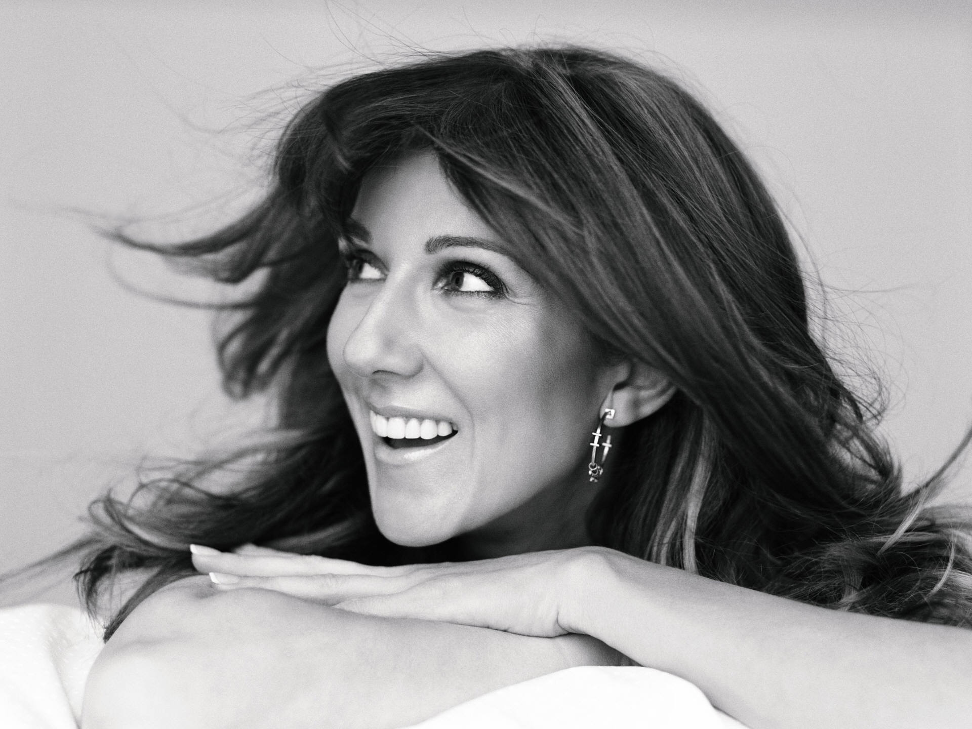 Celine Dion - Celine Dion Black And White - HD Wallpaper 