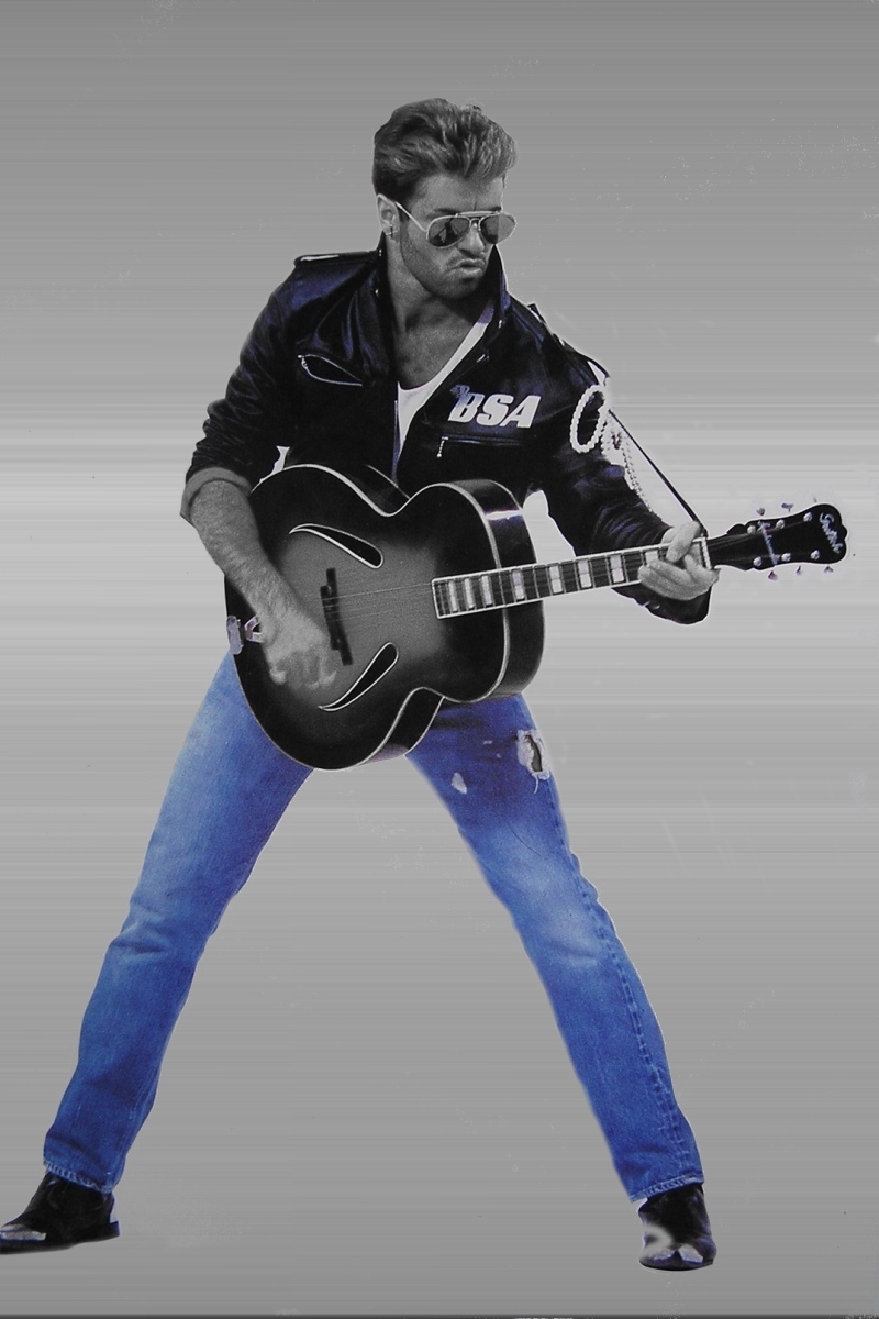 Wallpaper George Michael, Glasses, Guitar, Jacket, - George Michael Wallpaper Iphone - HD Wallpaper 
