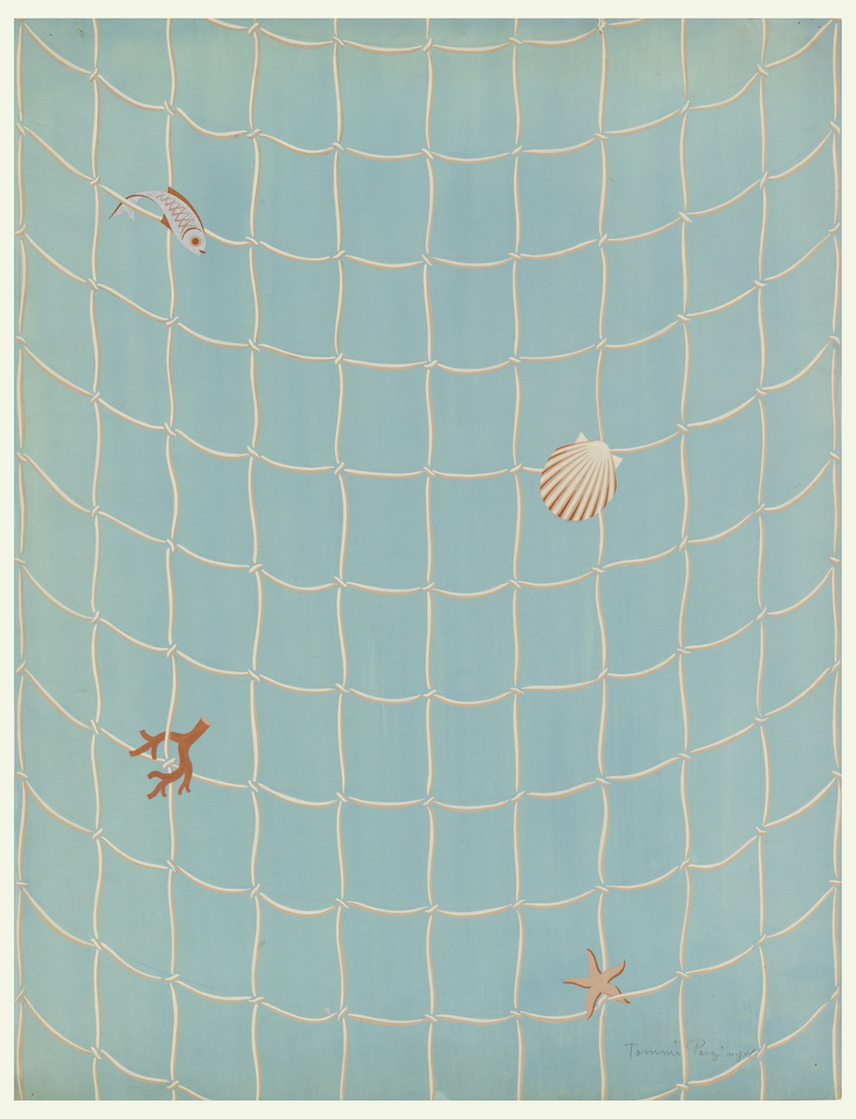 Coral And Pink Fishnet Design On An Aqua-green Ground - Net - HD Wallpaper 