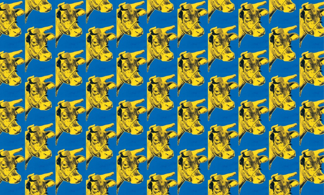 Andy Warhol Cow 1966 Wallpaper - Andy Warhol Blue And Yellow - HD Wallpaper 