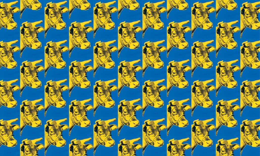 Andy Warhol Cow 1966 Wallpaper Andy Warhol Blue And Yellow 1050x633 Wallpaper Teahub Io