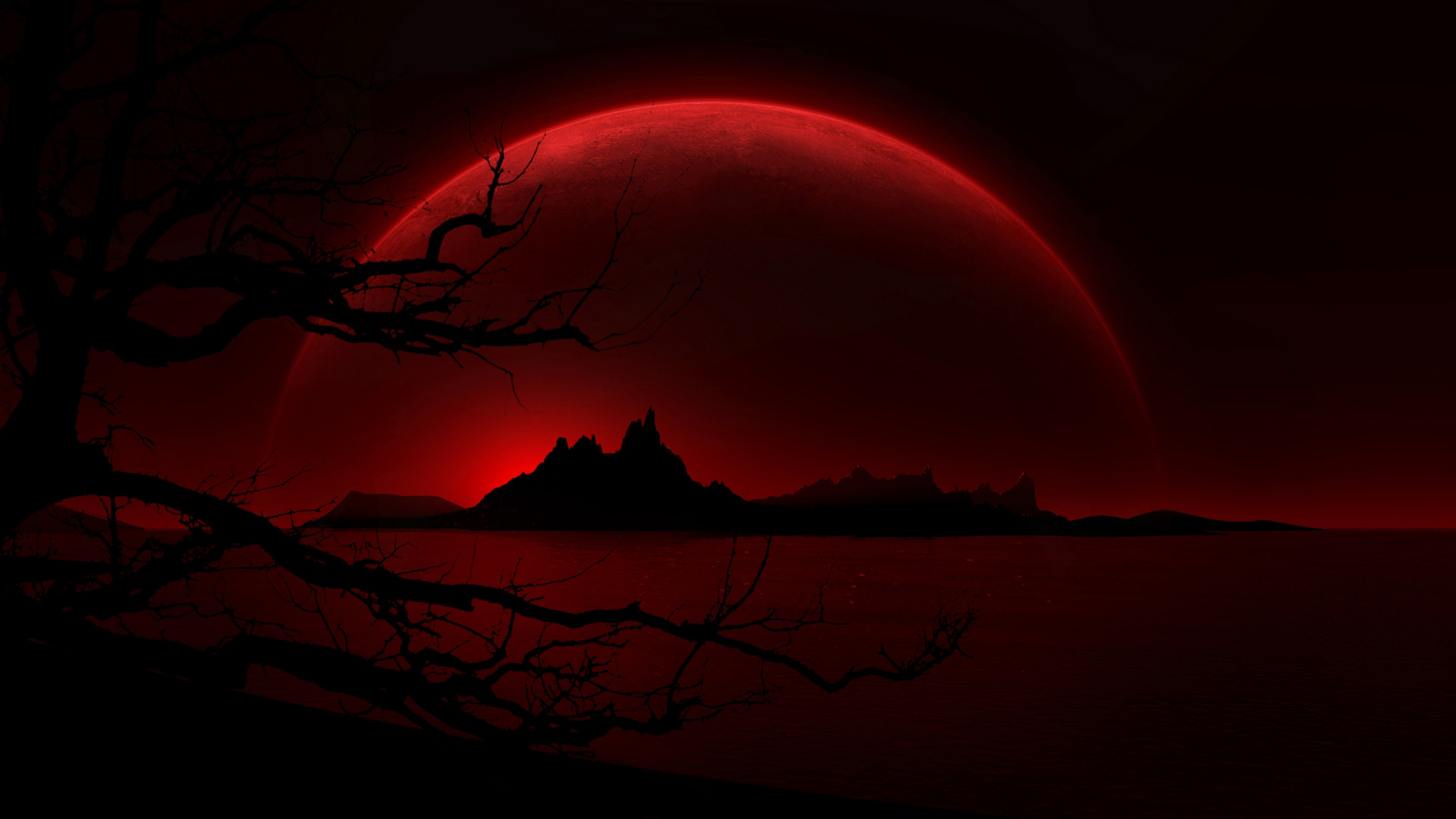 Wallpapersxl Anne Stokes Blood Red Moon Hd Wallpapers - Red Moon High Quality - HD Wallpaper 