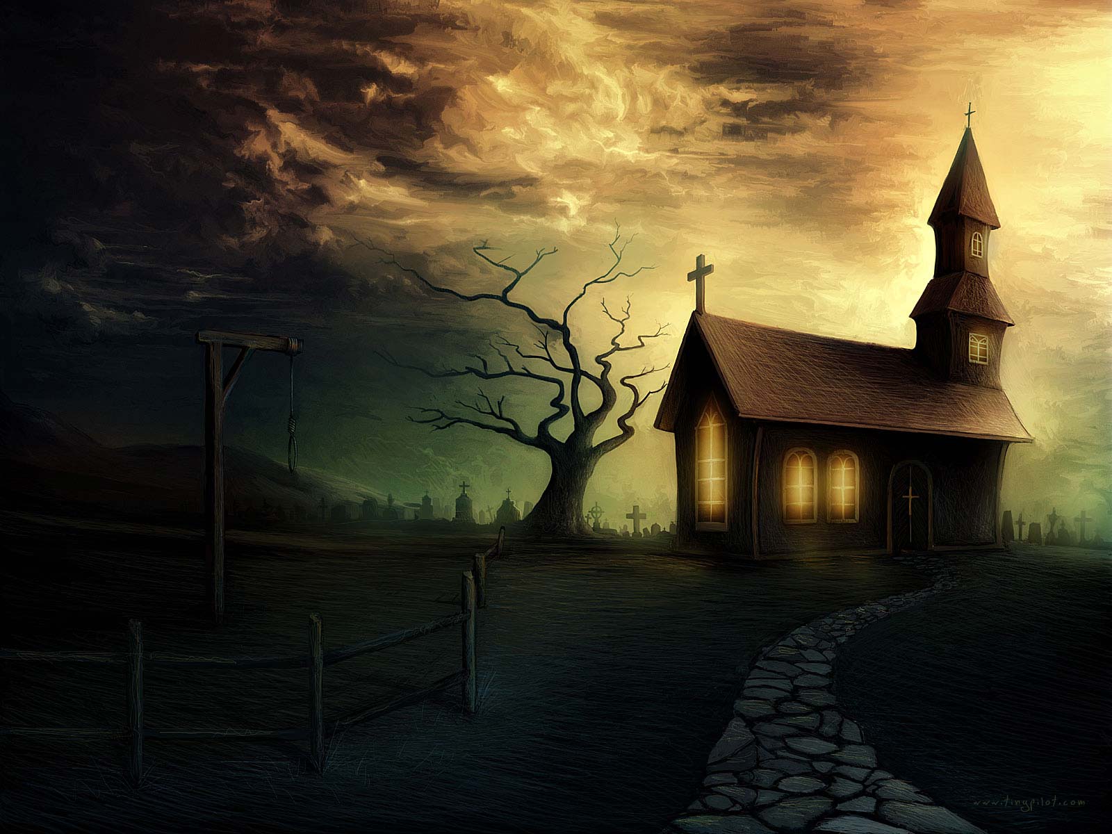 Awesome Wallpapers For Pc - Horror House Background - HD Wallpaper 