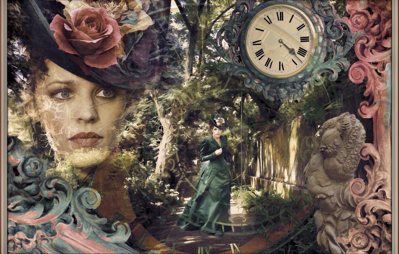 Photo Wallpaper Girl, Collage, Watch, Irene Adler - Mythology - HD Wallpaper 