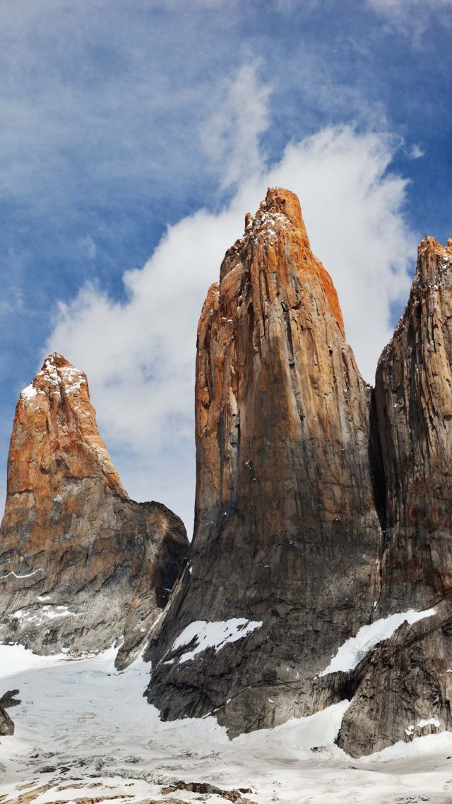Torres Del Paine, Chile, Sky, Mountains, 4k - Cerro Torres Del Paine - HD Wallpaper 