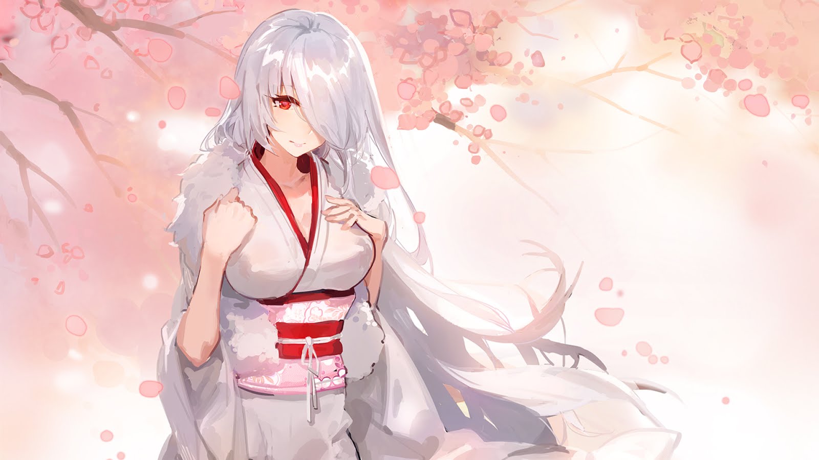 White Hair Red Eyes Anime - HD Wallpaper 