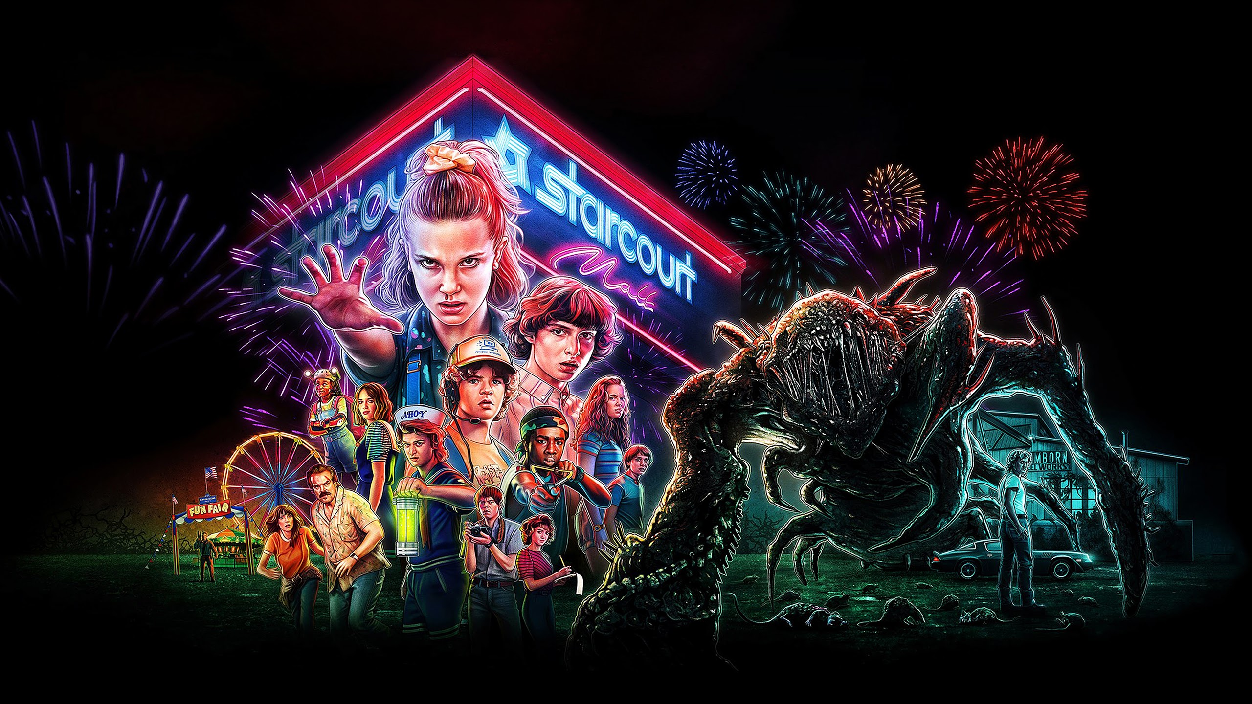 Stranger Things, Season 3, Characters, Poster, 4k, - Stranger Things Season 3 - HD Wallpaper 