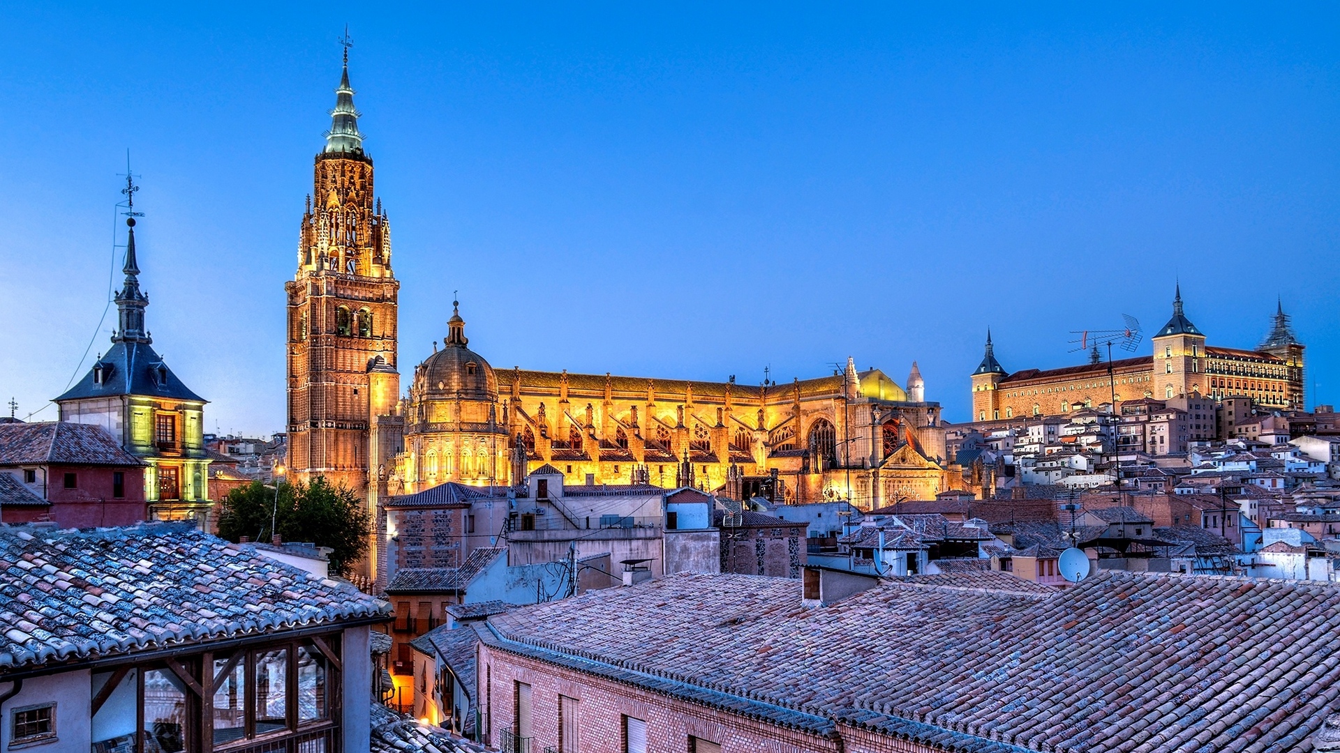 Wallpaper Castilla-la Mancha, Alcazar De Toledo, Toledo, - Castilla La Mancha View - HD Wallpaper 