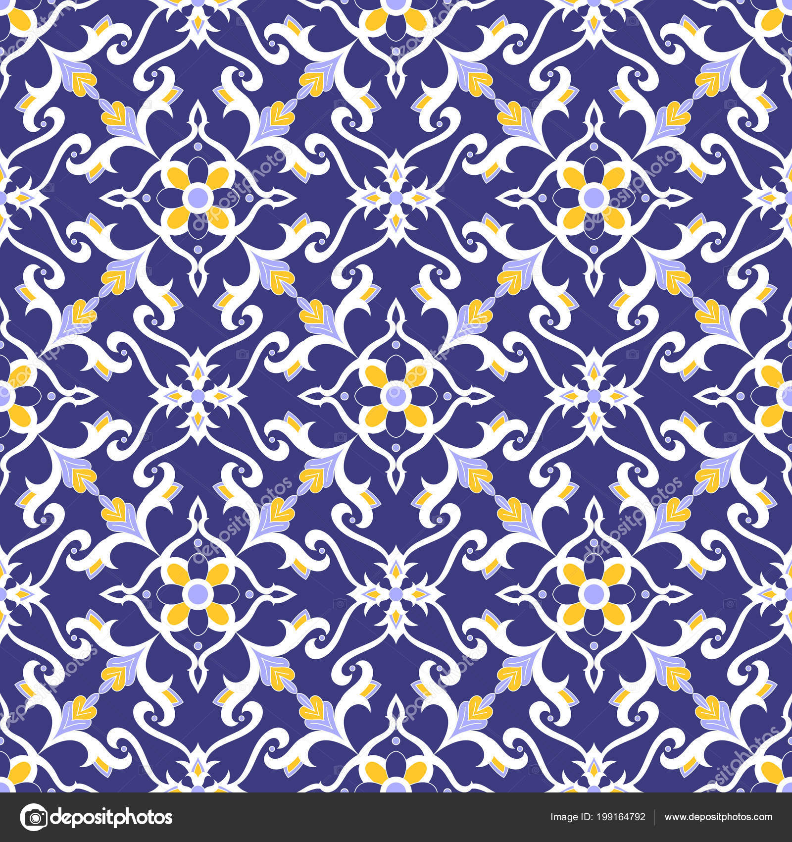 Blue Italian Pattern Background - HD Wallpaper 